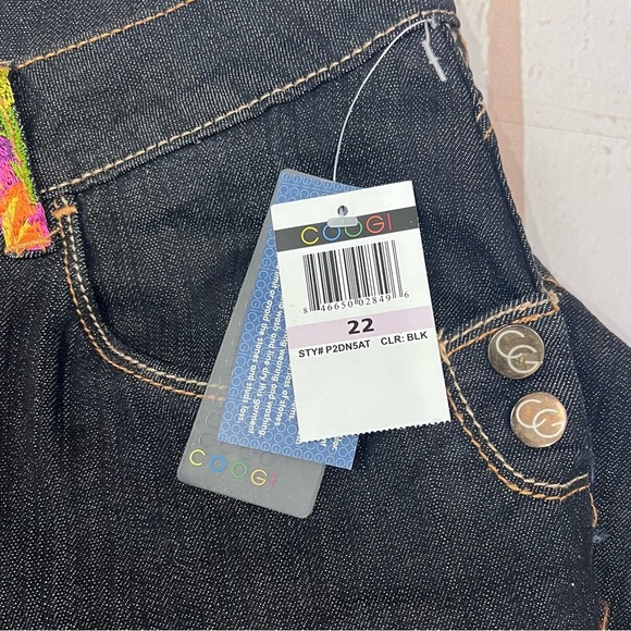 NWT Vintage Y2K Coogi Embroidered Floral Bling Logo Pocket Straight Leg Jeans - Picture 8 of 11